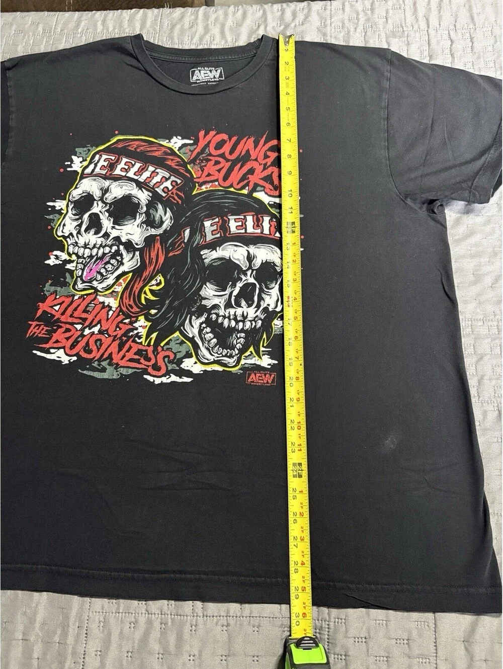AEW Young Bucks Killing The Business T Shirt Mens 2XL Skull Wrestling Black Tee